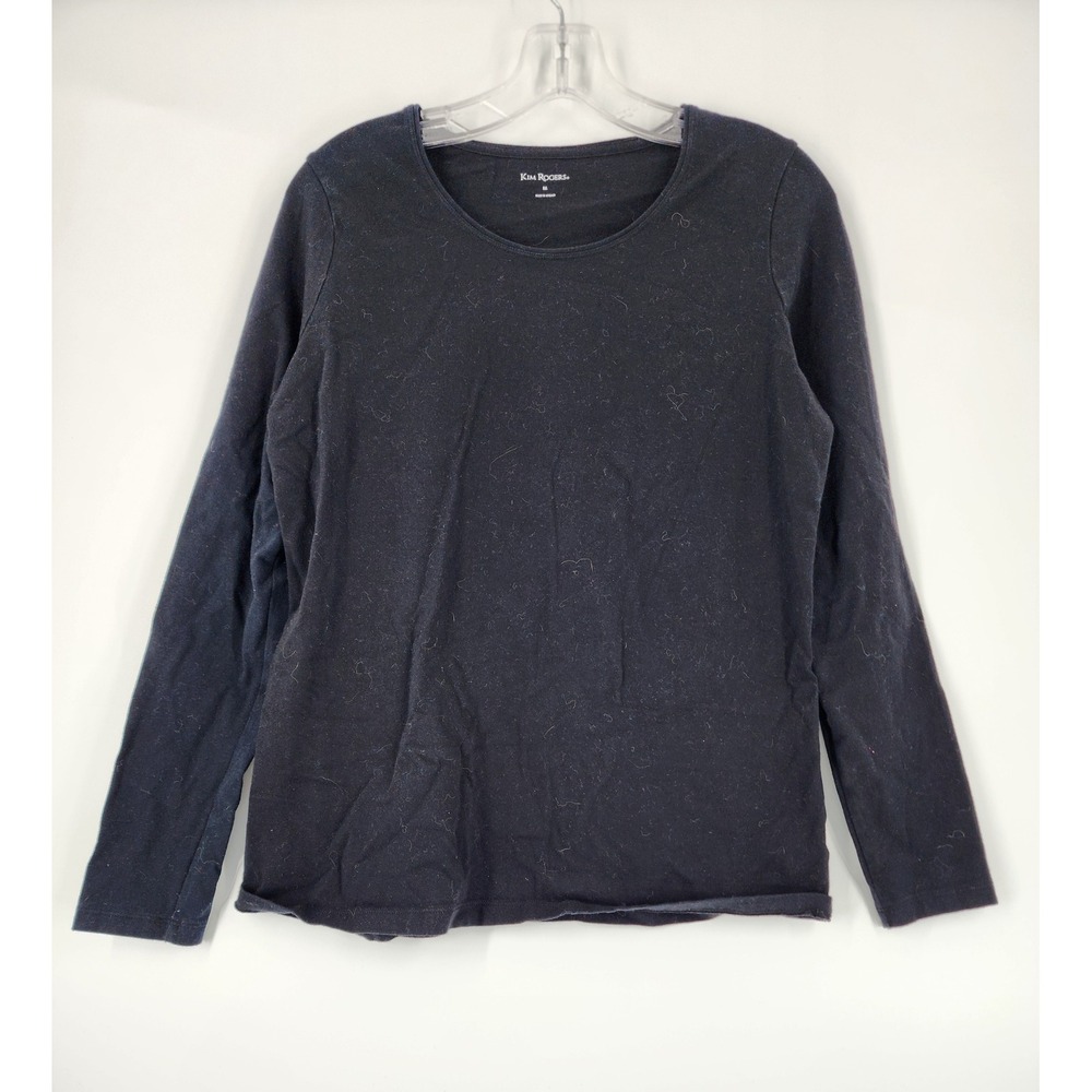 Kim Rogers Womensβ Black Long Sleeve Crew Neck T Shirt Size Medium